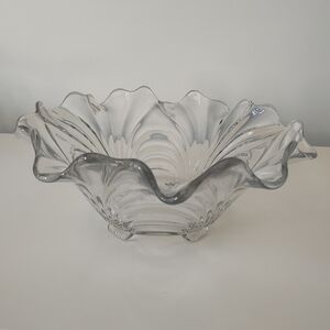 Cambridge Caprice Clear Footed Swirl Bowl 12" Punch Wedding Display Grandmacore